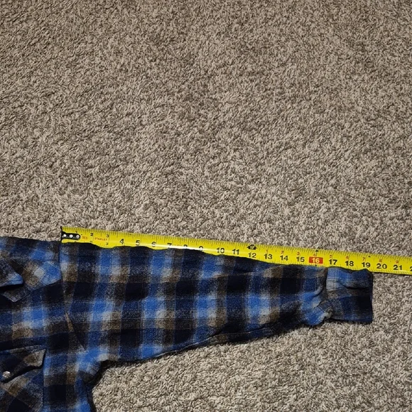 Vintage Pendleton Blue and Black Plaid Shirt - Picture 6 of 7